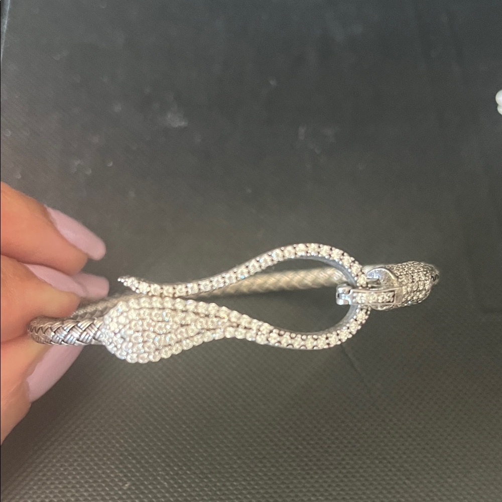 Silver Bracelet with Rhinestones